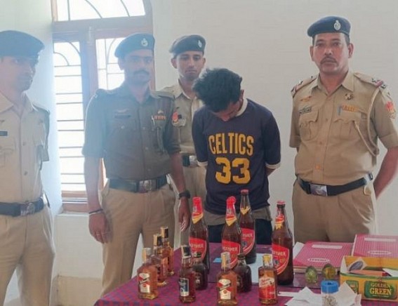 Udaipur: Police personnel of the GRP PS of Udaipur railway station seized contraband items from Rail station premises, 1 detained